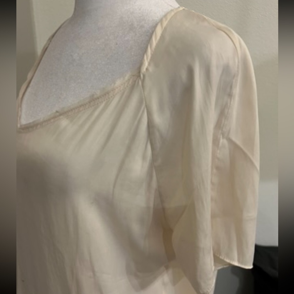 American Vintage Cream Relaxed Short Sleeve Blouse - Picture 3 of 6